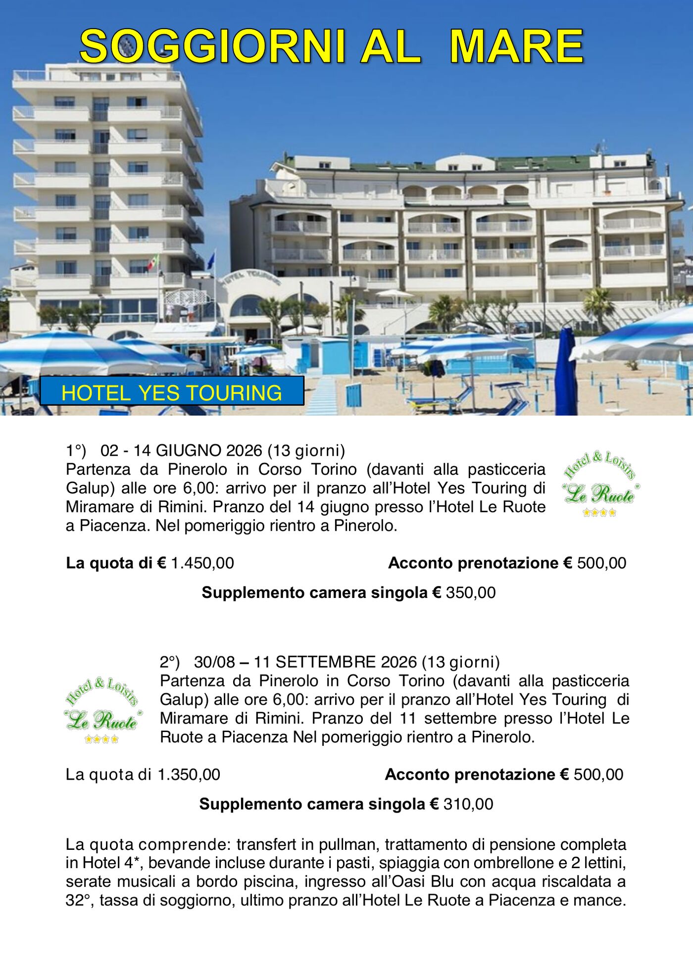 Programma Soggiorni al mare, pagina 1