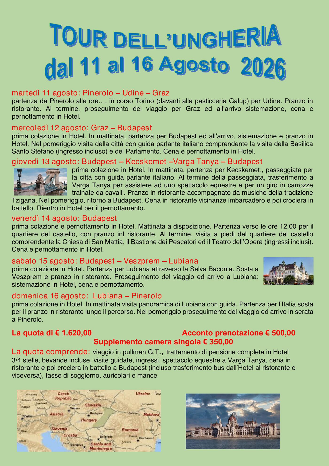 Programma Tour dell’Ungheria, pagina 1